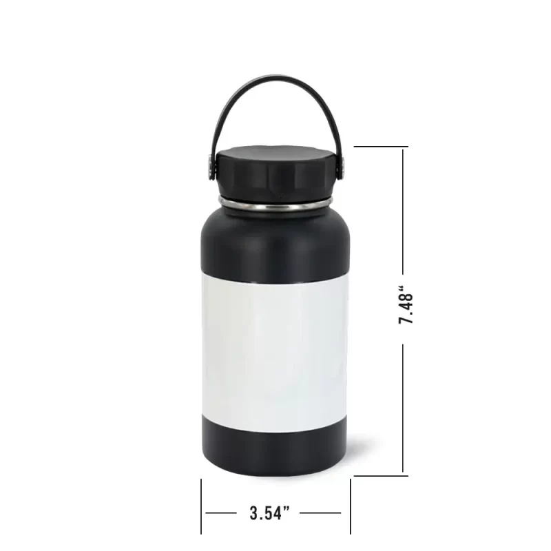 750 ml Sublimation Black Stainless Steel Powder Coated Water Bottle