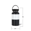 Sublimation Black Stainless Steel Powder Coated Water Bottle with White Patch