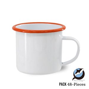 Enamel Camping Mug with Colored Rim