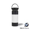 Sublimation Black Stainless Steel Powder Coated Water Bottle with White Patch