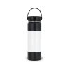 650 ml Sublimation Black Stainless Steel Powder Coated Water Bottle with White Patch