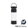 650 ml Sublimation Black Stainless Steel Powder Coated Water Bottle with White Patch