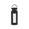 950 ml Sublimation Black Stainless Steel Powder Coated Water Bottle with White Patch