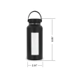 950 ml Sublimation Black Stainless Steel Powder Coated Water Bottle with White Patch