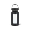 950 ml Sublimation Black Stainless Steel Powder Coated Water Bottle with White Patch