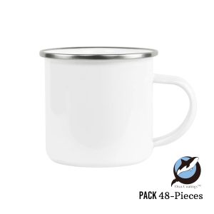 Enamel Camping Mug with Silver Rim