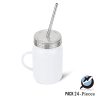 Stainless Steel Mason Jar Tumbler with Straw